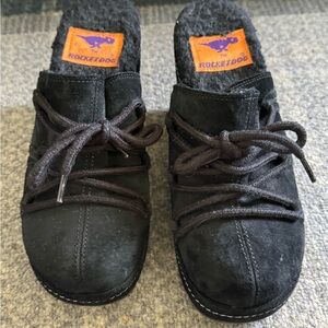 Rocket Dog Black Suede Slip-On Mules
